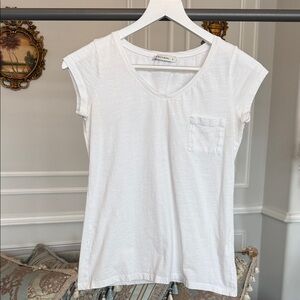 LC WAKIKI  CASUAL White Short Sleeve Women's Tee SIZE S